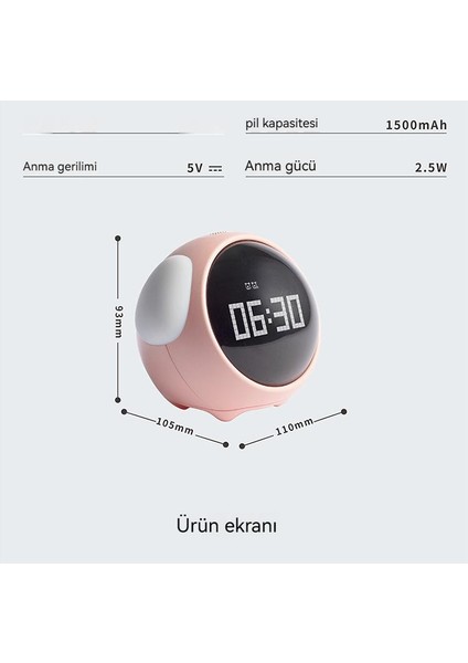 Çocuklar Için LED Expression Pixel Akıllı Işıklı Çalar Saat (Yurt Dışından)