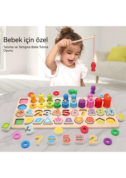 Çocuk Ahşap Beşi Bir Arada Logaritmik Işlem Balıkçılık Yapboz (Yurt Dışından) modelleri