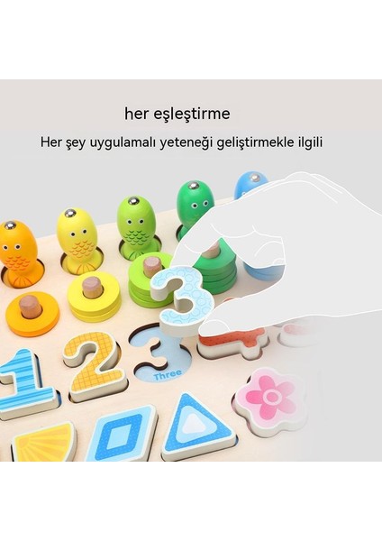 Çocuk Ahşap Beşi Bir Arada Logaritmik Işlem Balıkçılık Yapboz (Yurt Dışından) fırsatları