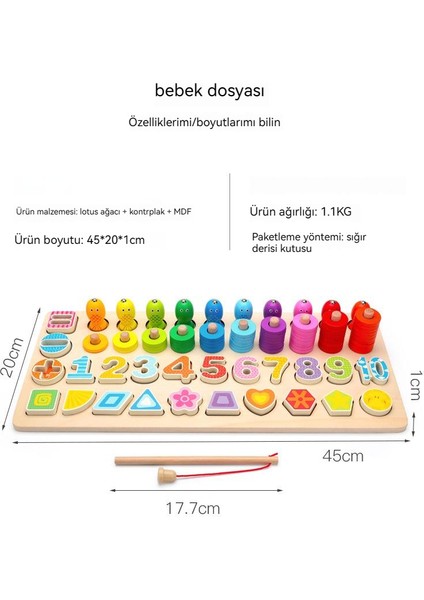 Çocuk Ahşap Beşi Bir Arada Logaritmik Işlem Balıkçılık Yapboz (Yurt Dışından) indirimleri