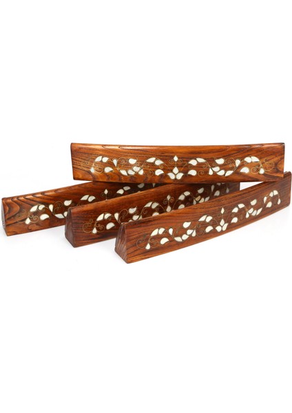 Sedefli Oval Okey Takımı El Yapımı Masif Ahşap 4 Adet Istaka ve Taşıma Çantası