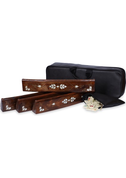 Doğal Ahşap Sedefli Oval Okey Takımı Tac Mahal El Oyması Sedef Kakma Telkari indirimleri