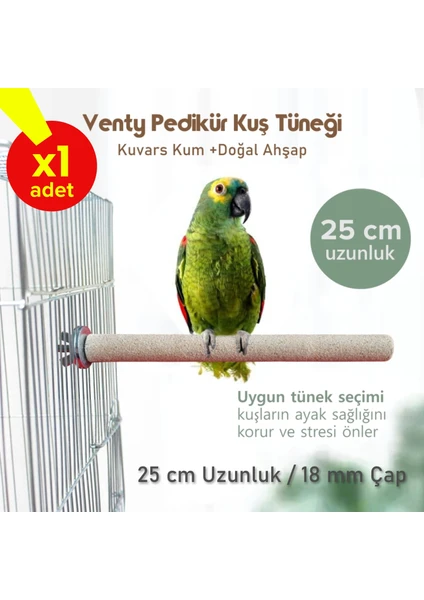 Venty 25 cm 18 mm Pedikür Papağan Tüneği | Jako | Sultan | Monk | Lori | Jumbo Muhabbet | Kakariki | Senegal | Sevda | Cennet