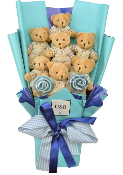 Mavinin Rüyası Şekerli Ayıcık Çiçek Buketi