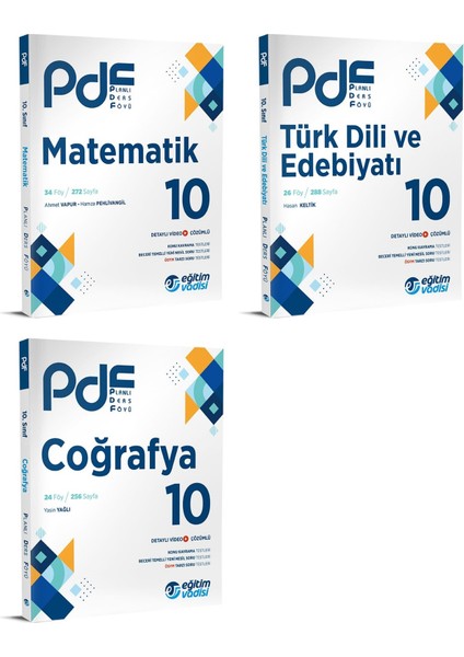 2024 10.Sınıf Matematik + Edebiyat + Coğrafya PDF Seti 3 Kitap