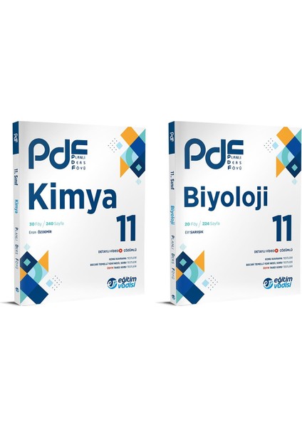 2024 11.Sınıf Kimya + Biyoloji PDF Seti 2 Kitap