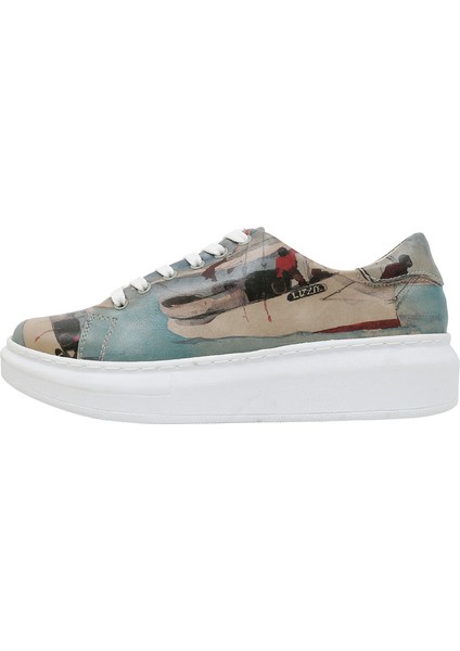 Kadın Vegan Deri Mavi Sneakers - Hey Sailor Tasarım fiyatları