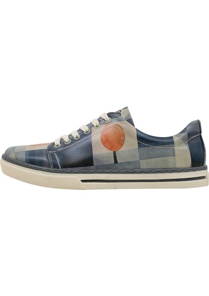 Kadın Vegan Deri Lacivert Sneakers - Be Different Tasarım fiyatları