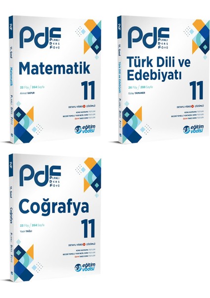 2024 11.Sınıf Matematik + Edebiyat + Coğrafya PDF Seti 3 Kitap