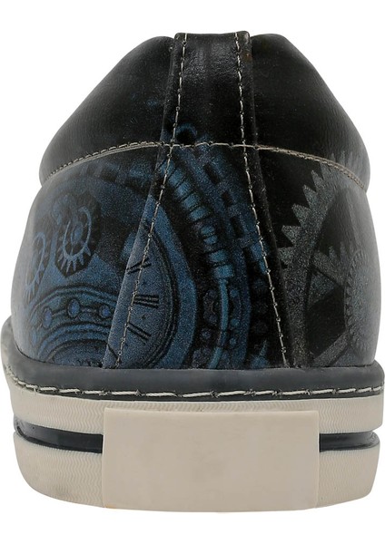 Erkek Vegan Deri Lacivert Sneakers - Time's Up Deer Tasarım indirimleri