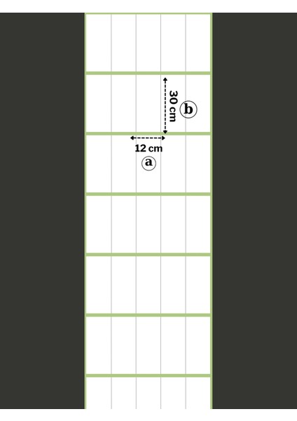 12X30 mm Yan Yana 5 Sıra Termal Barkod Etiketi Yaıpışkanlı Etiket (1 Rulo = 5000 Adet)