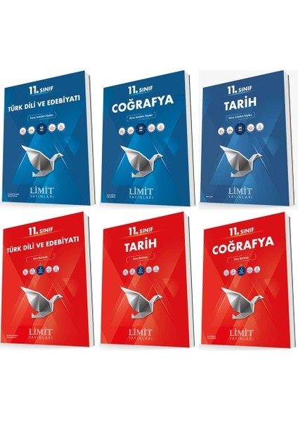 11. Sınıf Edebiyat - Tarih - Coğrafya Konu - Soru Seti 6 Kitap