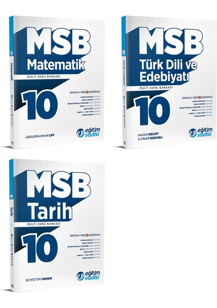 2024 10.Sınıf Matematik + Edebiyat + Tarih Soru Bankası Seti 3 Kitap