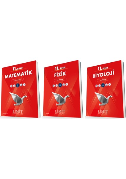 11. Sınıf Matematik - Fizik - Biyoloji Soru Bankası Seti 3 Kitap