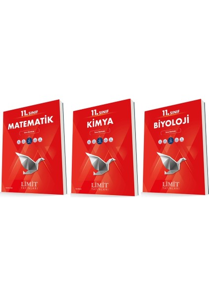 11. Sınıf Matematik - Kimya - Biyoloji Soru Bankası Seti 3 Kitap
