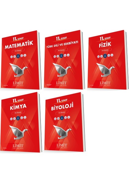 11. Sınıf Matematik - Edebiyat - Fizik - Kimya - Biyoloji Soru Seti 5 Kitap
