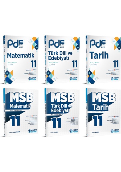 2024 11.Sınıf Matematik + Edebiyat + Tarih PDF + Soru Seti 6 Kitap
