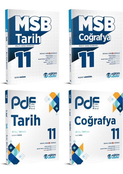2024 11.Sınıf Tarih + Coğrafya PDF + Soru Seti 4 Kitap