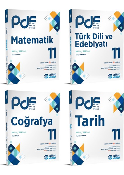 2024 11.Sınıf Matematik + Edebiyat + Tarih + Coğrafya PDF Seti 4 Kitap
