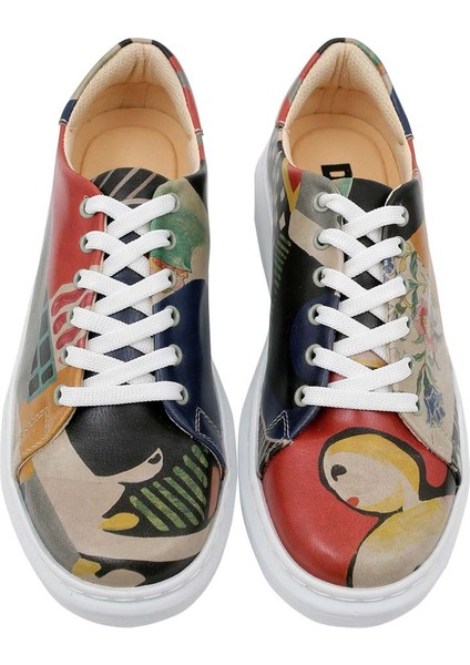 Kadın Vegan Deri Çok Renkli Sneakers - Relationships Tasarım