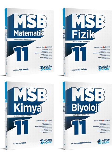 2024 11.Sınıf Matematik + Fizik + Kimya + Biyoloji Soru Bankası Seti 4 Kitap
