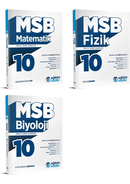 2024 10.Sınıf Matematik + Fizik + Biyoloji Soru Bankası Seti 3 Kitap
