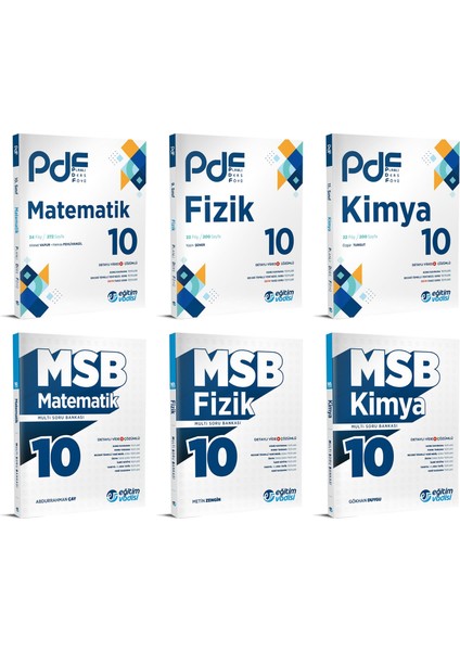 2024 10.Sınıf Matematik + Fizik + Kimya PDF + Soru Seti 6 Kitap
