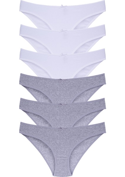 Kadın 6 Adet Çok Renkli Likralı Esnek Yumuşak Dokulu Slip Külot