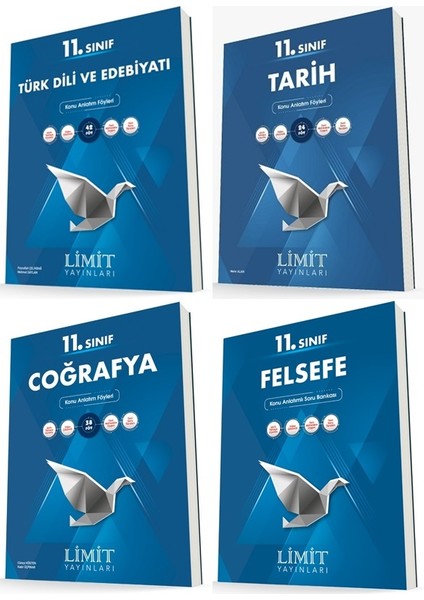 11. Sınıf Edebiyat - Tarih - Coğrafya - Felsefe Konu Föyleri Seti 4 Kitap