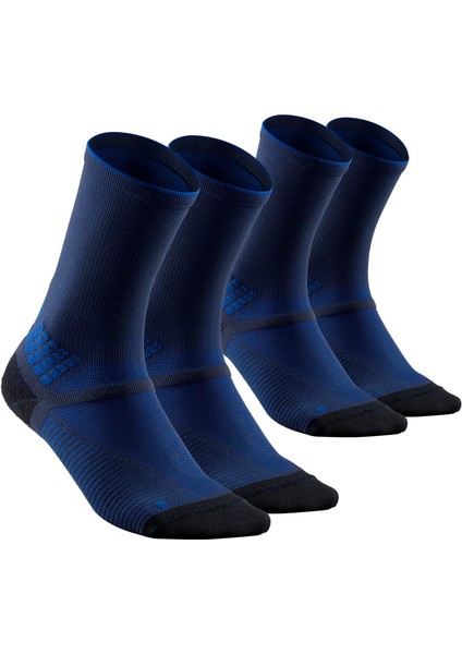 Quechua Uzun Boy Konçlu Outdoor Çorap - 2 Çift - Mavi - Hike 500