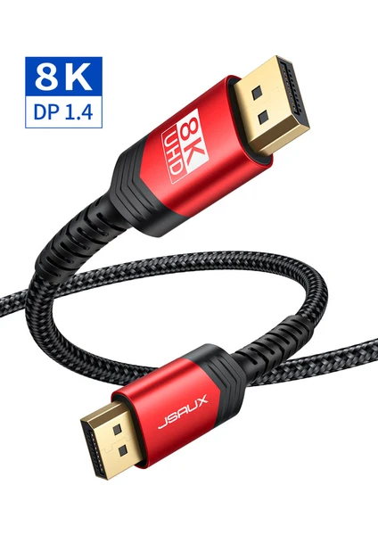 8k UHD Displayport Oyuncu Kablosu Dp Kablosu 8K@60Hz 2K@240Hz 4K@144Hz 32.4gbps Ekran Bağlantısı Kablosu 1.4 Dp - Dp Kablosu Oyun Için Uyumlu Dizüstü Tv Pc Bilgisayar Monitörü Uyumlu CV0001