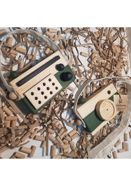 Ahşap Elyapımı Waldord Hediyelik Baby Radyo + Fotoğraf Makinesi Oyuncak Set, Dekoratif Oyuncak, Eğitici Oyuncak, Çocuk Oyuncak fiyatları