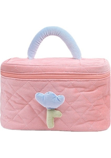 Taşınabilir Kozmetik Çantası Büyük Kapasiteli Seyahat Taşınabilir Kadife Sevimli Makyaj Saklama Çantası (Yurt Dışından)