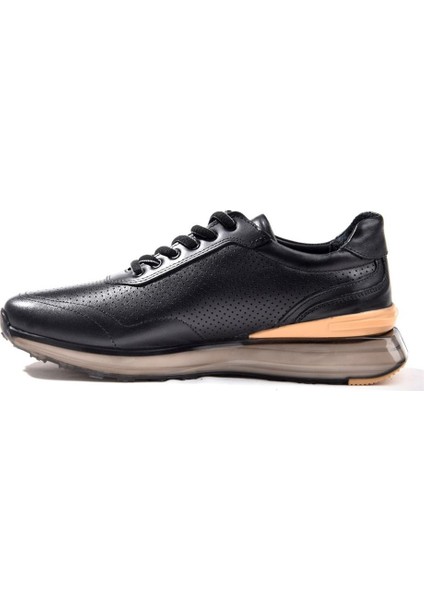 Erkek Günlük Ithal Taban Deri Sneaker 17042 Siyah