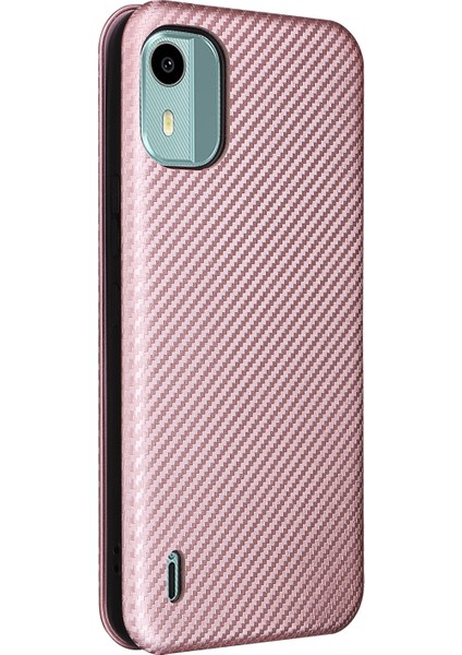 Hongshou-Nokia C12 / C12 Pro / C12 Plus Için Karbon Fiber Dokulu Kılıf (Yurt Dışından)