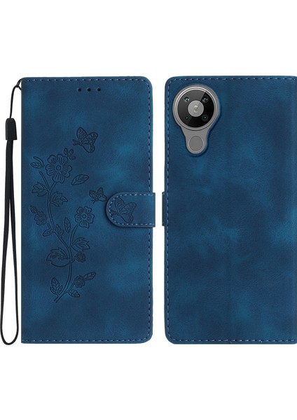 Hongshou-Nokia 5.3 Için Çiçek Kabartmalı Pu Kılıf (Yurt Dışından)