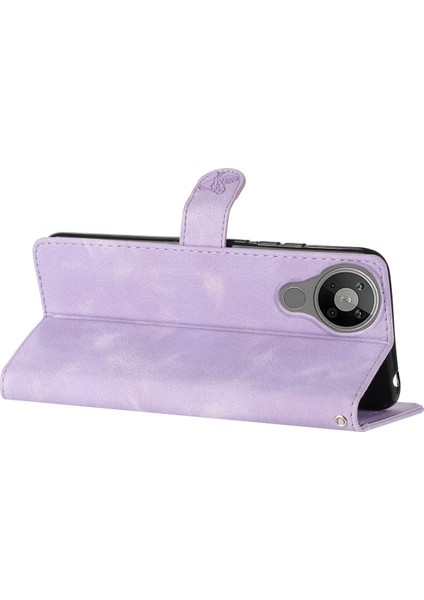 Hongshou-Nokia 5.3 Için Çiçek Kabartmalı Pu Kılıf (Yurt Dışından) indirimleri