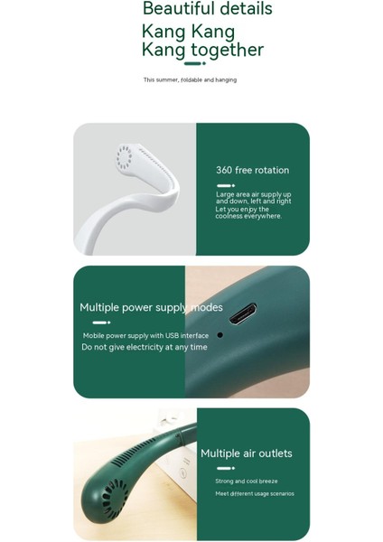 Boyuna Asılı Fan, Taşınabilir, Katlanabilir Usb Şarjı (Yurt Dışından)