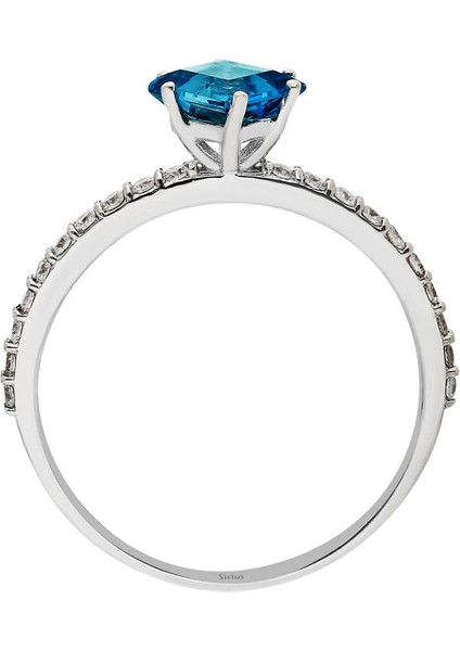 Pırlanta ve Prenses Kesim London Blue Topaz Yüzük 0423R0190 modelleri
