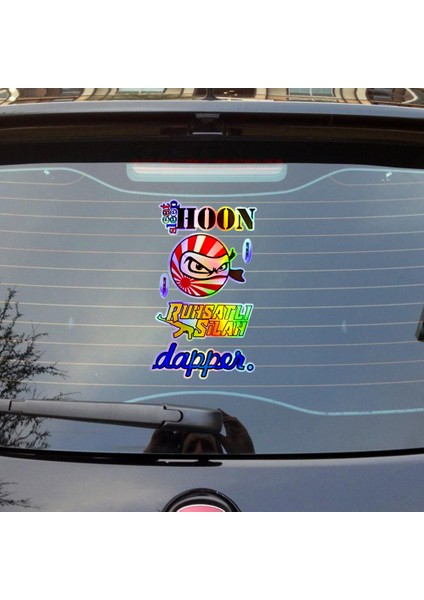 Eat Sleep Hoon Dapper Yazılı Hologram Efektli Arka Cam Stickeri 30X20CM fiyatları