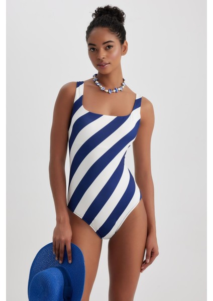 Fall in Love Regular Fit Çizgili Mayo A9457AX23HS