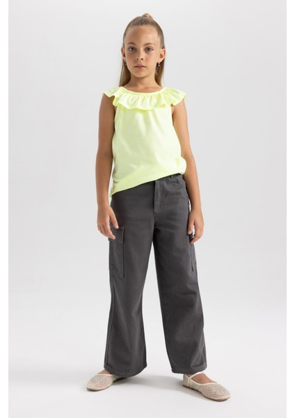 Kız Çocuk Regular Fit Volanlı Pamuklu Atlet X0695A622HS fiyatları