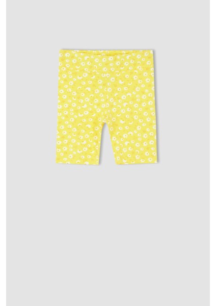 Kız Çocuk Çiçekli Biker Tayt X5665A622HS