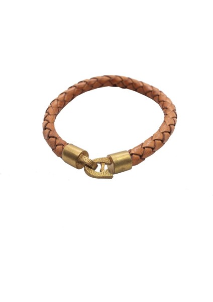 Kahverengi Bronz Deri Bileklik