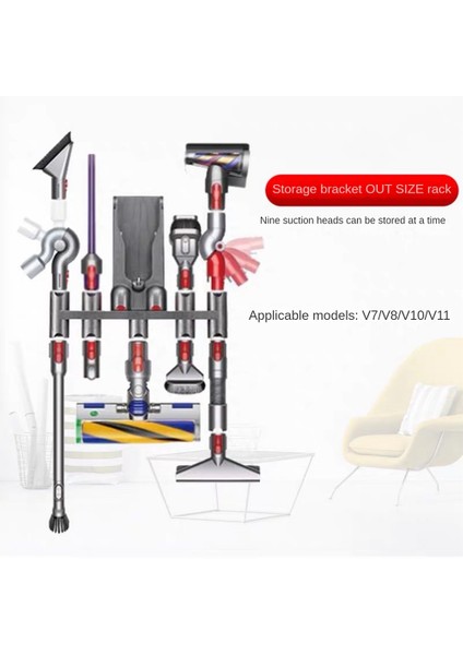 Depolama Braketi Dyson V7 V8 V10 V11 V12 V15 Elektrikli Süpürge Fırça Kafa Standı Emme Memesi Taban Tutucu Gri (Yurt Dışından)