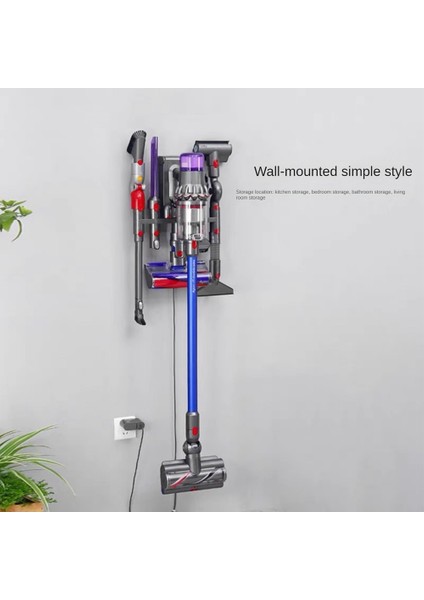 Depolama Braketi Dyson V7 V8 V10 V11 V12 V15 Elektrikli Süpürge Fırça Kafa Standı Emme Memesi Taban Tutucu Gri (Yurt Dışından)