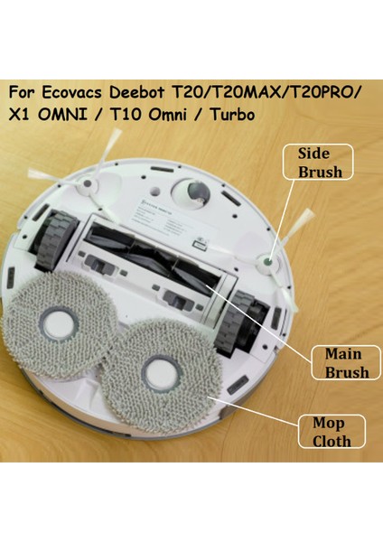 Ecovacs Deebot T20/T20MAX/T20PRO/X1 OMNI/T10 Omni/turbo Robot Süpürge Için Yedek Aksesuarlar Kiti (Yurt Dışından)