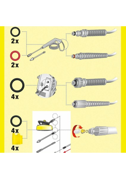 Karcher Için O-Ring K2 K3 K4 K5 K6 K7 Lance Hortum Memesi Yedek O-Ring Contası 2.640-729.0 Kauçuk O-Ring Basınçlı Yıkayıcı (Yurt Dışından)