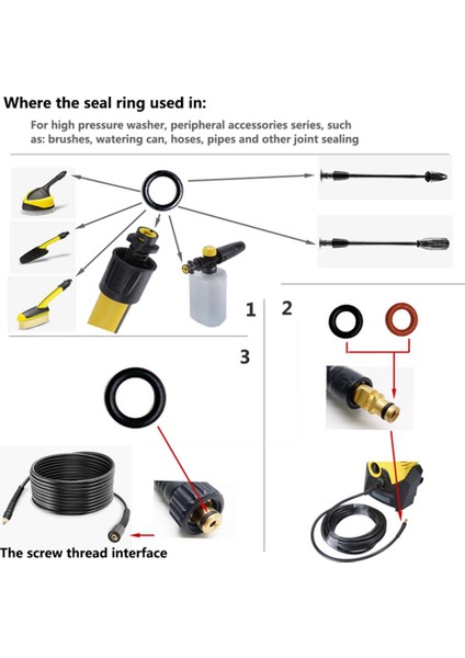 Karcher Için O-Ring K2 K3 K4 K5 K6 K7 Lance Hortum Memesi Yedek O-Ring Contası 2.640-729.0 Kauçuk O-Ring Basınçlı Yıkayıcı (Yurt Dışından)