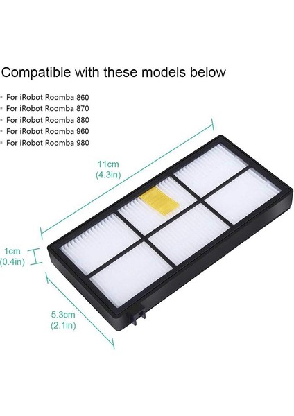 Irobot Roomba 800 900 Serisi Için Yedek Parçalar 860 870 871 880 890 805 960 980 Süpürge Aksesuarları 4 Filtre ve 4 Yan Fırça ve 1 Temizleme Fırçası (Yurt Dışından) fiyatları